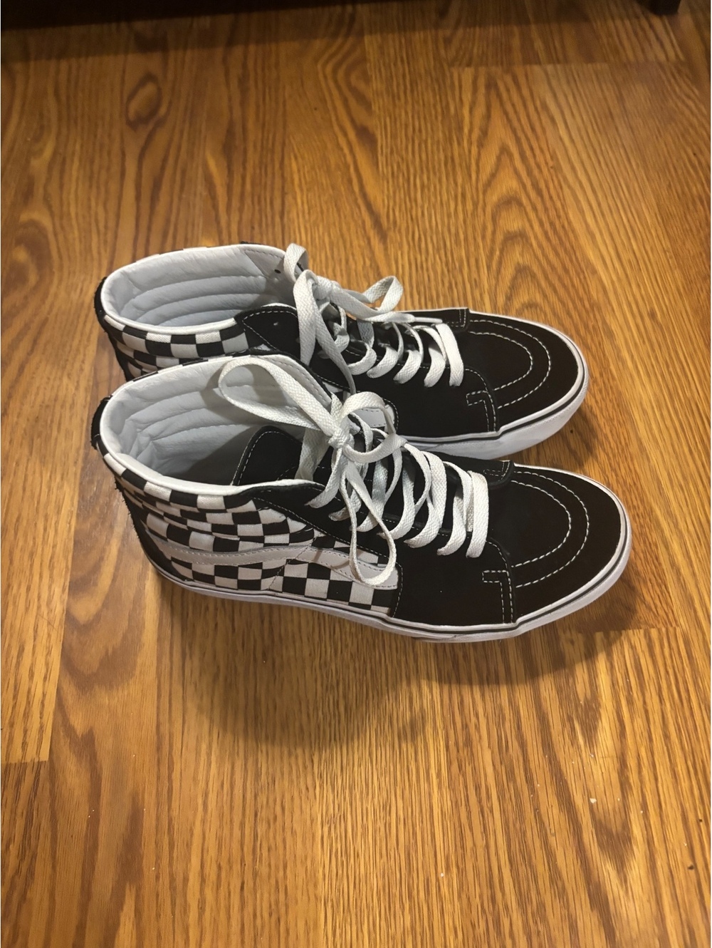 Vans High-Top Checkerboard Sneakers- Women’s Size 7